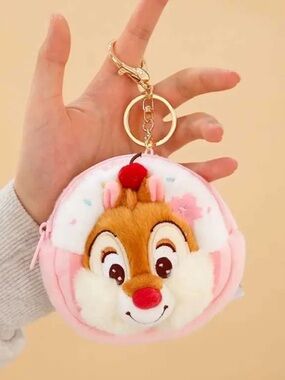 New Disney Genuine Chip’n Dale Plush Keychain Coin Wallet Pendant